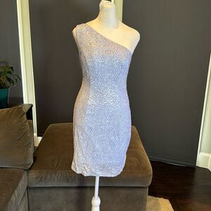 Women’s Lavender Sequined One Shoulder Short Prom Party Homecoming Dress Size 2